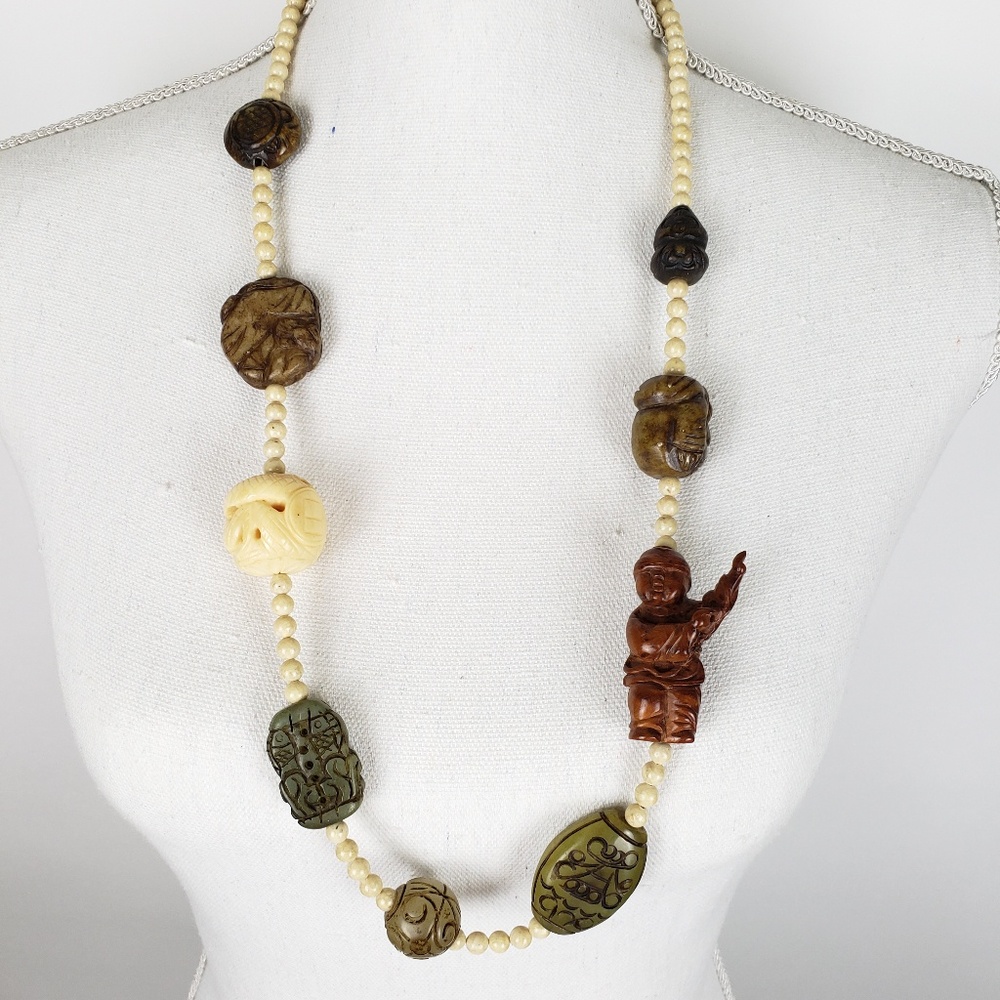 Stone buddha necklace
